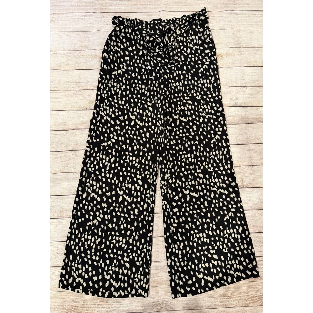 Essue Black and white polka dot wide leg pants Size Medium